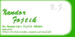 nandor fojtik business card